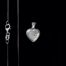 Load image into Gallery viewer, 9ct White Gold Pavé Diamond Heart Pendant (0.05ct) - Optional Chain
