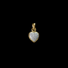 Load image into Gallery viewer, 9ct Yellow Gold Pavé Diamond Heart Ornate Back Pendant (0.10ct) - Optional Chain