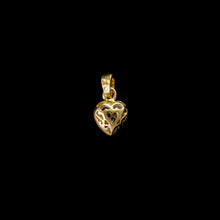 Load image into Gallery viewer, 9ct Yellow Gold Pavé Diamond Heart Ornate Back Pendant (0.10ct) - Optional Chain
