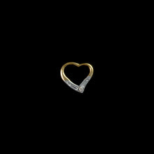 Load image into Gallery viewer, 9ct Yellow & White Gold Simple Diamond Heart Pendant (0.01ct) - Optional Chain