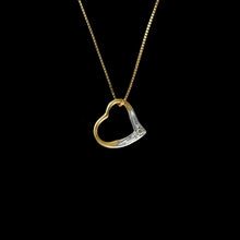 Load image into Gallery viewer, 9ct Yellow & White Gold Simple Diamond Heart Pendant (0.01ct) - Optional Chain