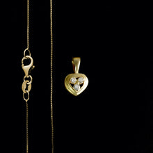 Load image into Gallery viewer, 9ct Yellow Gold Trilogy Diamond Heart Pendant (0.10ct) - Optional Chain