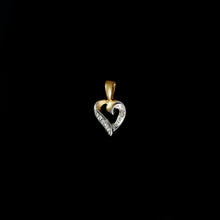 Load image into Gallery viewer, 9ct Yellow & White Gold Diamond Heart Pendant (0.01ct) - Optional Chain