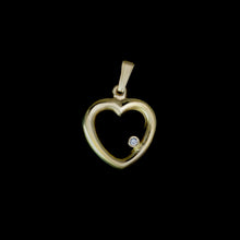 Load image into Gallery viewer, 9ct Yellow Gold Solitaire Diamond Heart Pendant (0.05ct) - Optional Chain