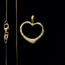 Load image into Gallery viewer, 9ct Yellow Gold Diamond Heart Pendant (0.07ct) - Optional Chain