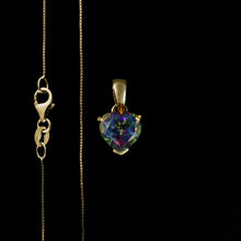 Load image into Gallery viewer, 9ct Yellow Gold Heart Mystic Topaz Pendant - Optional Chain