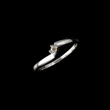 Load image into Gallery viewer, 9ct White Gold 0.04ct Solitaire Diamond Twist Ring (Size N)