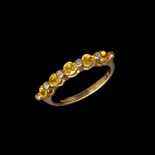 Load image into Gallery viewer, 14ct Yellow Gold 0.05ct Diamond & Citrine Eternity Ring (Size O)