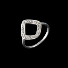 Load image into Gallery viewer, 9ct White Gold 0.04ct Riva Diamond Hoop Ring (Size N)