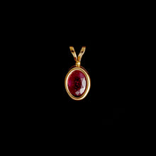 Load image into Gallery viewer, 9ct Yellow Gold Oval Treated Ruby Pendant (7x5mm) - Optional Chain