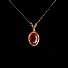 Load image into Gallery viewer, 9ct Yellow Gold Oval Treated Ruby Pendant (7x5mm) - Optional Chain