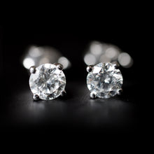 Load image into Gallery viewer, 18ct White Gold Solitaire Diamond Stud Earrings (1.25ct)