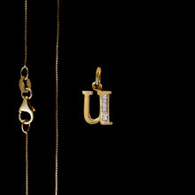 Load image into Gallery viewer, 9ct & 14ct Yellow Gold Diamond Initial Pendants - 0.01ct - Optional Chain
