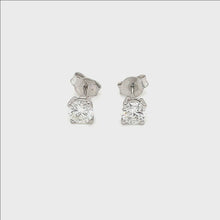 Load and play video in Gallery viewer, 18ct White Gold Solitaire Diamond Stud Earrings (1.25ct)
