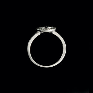 18ct White Gold 011ct Riva Mini Circle Diamond Hoop Ring (Size M ½)