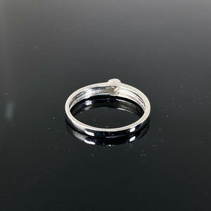 9ct White Gold 0.05ct Diamond Ring (Size N1/2)