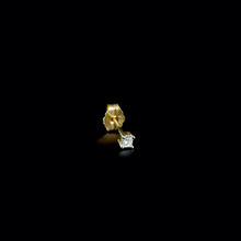 Load image into Gallery viewer, 18ct Yellow Gold Princess Solitaire Diamond Stud Earrings (0.10ct) Gents or Pair

