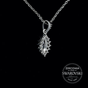 Sterling Silver & Swarovski Zirconia Marquise Cut Cluster Pendant Necklace