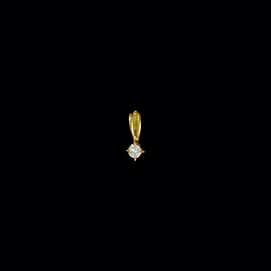 9ct Yellow Gold Tiny Solitaire Diamond Pendant (0.05ct) - Optional Chain
