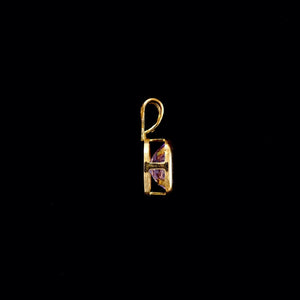 9ct Yellow Gold Oval Amethyst Pendant (6mm x 4mm) - Optional Chain