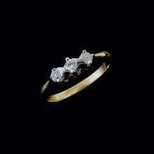 Load image into Gallery viewer, 9ct Yellow Gold 0.25ct Diamond Trilogy Ring (Size R)
