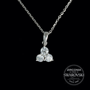 Sterling Silver & Swarovski Zirconia Trilogy Pendant Necklace