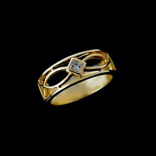 Load image into Gallery viewer, 9ct Yellow Gold 0.11ct Diamond Ring (Size L1/2)
