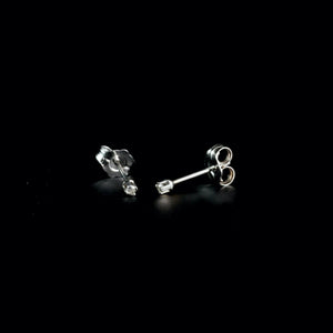 9ct White Gold Tiny Solitaire Diamond Stud Earrings (0.03ct)
