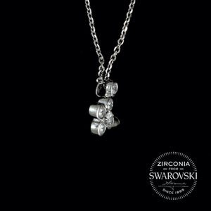 Sterling Silver & Swarovski Zirconia Upside Down Cross Pendant Necklace