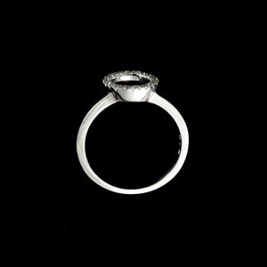 18ct White Gold 011ct Riva Mini Circle Diamond Hoop Ring (Size M ½)