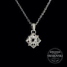 Load image into Gallery viewer, Sterling Silver &amp; Swarovski Zirconia Art Deco Cluster Pendant &amp; Chain Necklace
