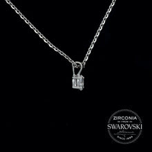 Load image into Gallery viewer, Tiny Sterling Silver &amp; Swarovski Zirconia Oval Cut Solitaire Pendant Necklace
