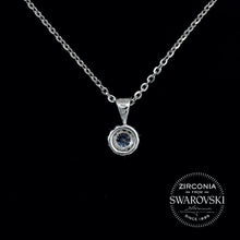 Load image into Gallery viewer, Sterling Silver &amp; Swarovski Zirconia Brilliant Cut Cluster Pendant Necklace
