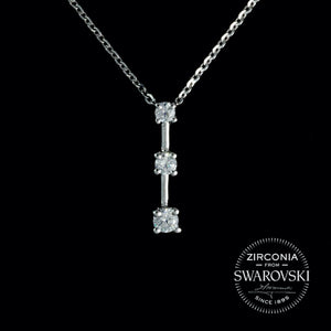Sterling Silver & Swarovski Zirconia Trilogy Pendant Necklace