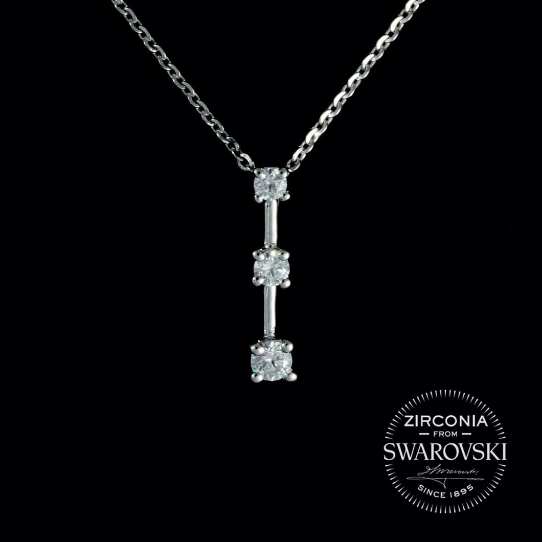 Sterling Silver & Swarovski Zirconia Trilogy Pendant Necklace