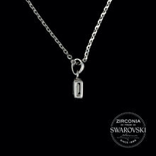 Load image into Gallery viewer, Sterling Silver &amp; Swarovski Zirconia Emerald Cut Solitaire Pendant Necklace
