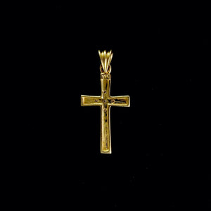 9ct Yellow Gold Diamond Cross Pendant (0.01ct) - Optional Chain