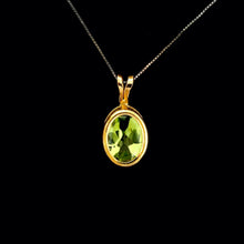 Load image into Gallery viewer, 9ct Yellow Gold Oval Peridot Pendant (8mm x 6mm) - Optional Chain

