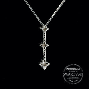 Sterling Silver & Swarovski Zirconia Trilogy Flower Pendant Necklace