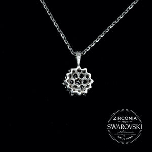 Sterling Silver & Swarovski Zirconia Round Cluster Pendant Necklace