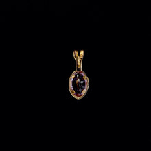 Load image into Gallery viewer, 9ct Yellow Gold Oval Amethyst Pendant (6mm x 4mm) - Optional Chain
