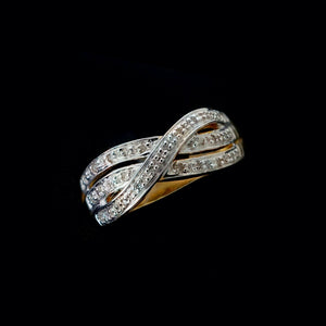9ct Yellow Gold 0.10ct Diamond Ring (Size Q)