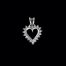 Load image into Gallery viewer, 9ct White Gold Diamond Heart Pendant (0.15ct)
