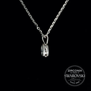 Sterling Silver & Swarovski Zirconia Oval Cut Solitaire Pendant Necklace