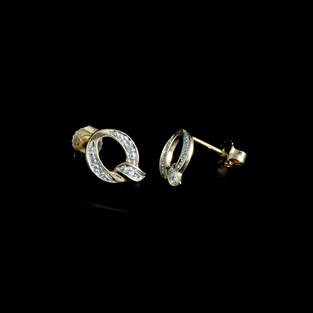 9ct Yellow Gold Diamond Initial 