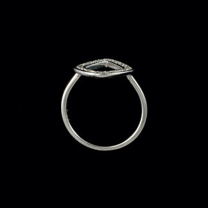 9ct White Gold 0.04ct Riva Diamond Hoop Ring (Size N)