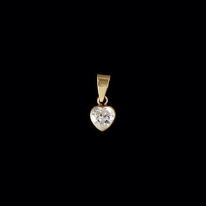 9ct Yellow Gold CZ Heart Pendant
