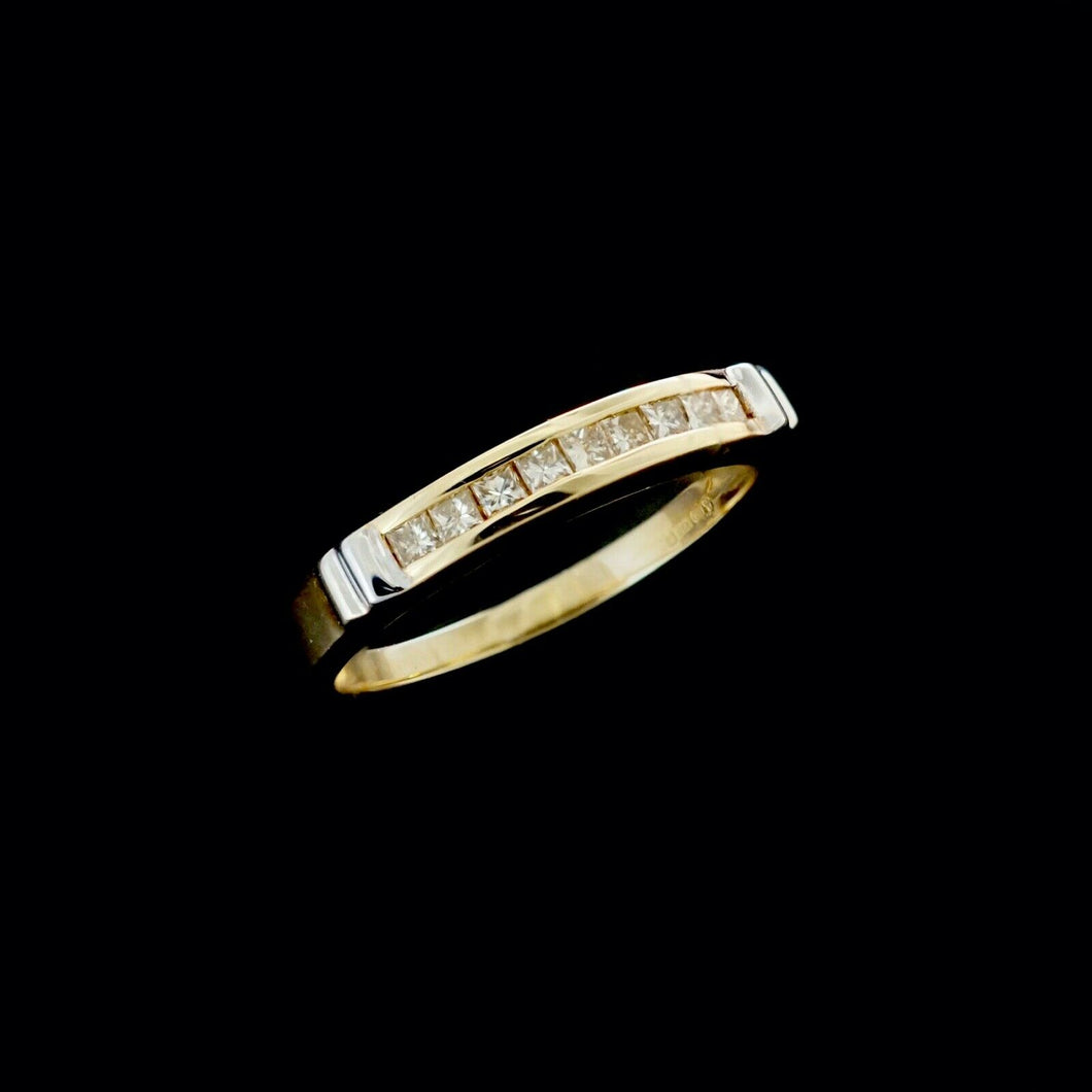 9ct Yellow Gold 0.25ct Princess Cut Eternity Diamond Ring (Size P)