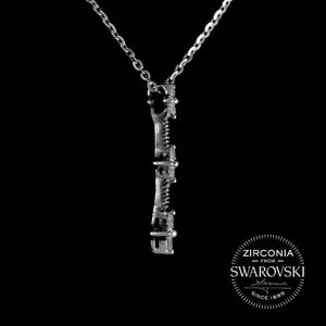 Sterling Silver & Swarovski Zirconia Trilogy Flower Pendant Necklace