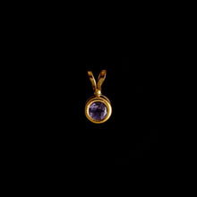 Load image into Gallery viewer, 9ct Yellow Gold Round Amethyst Pendant (4mm) - Optional Chain
